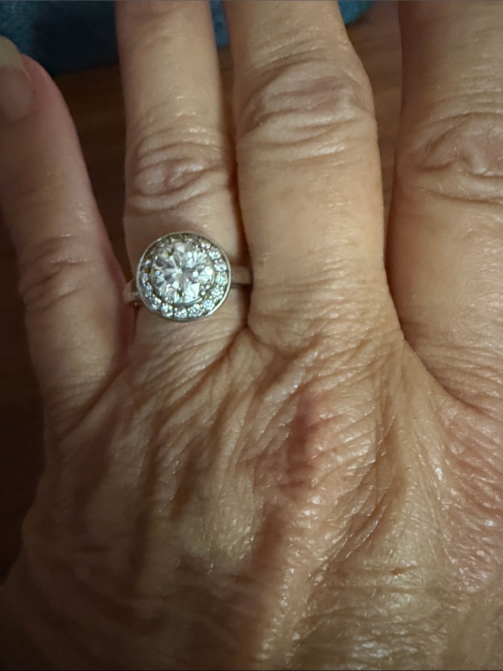 Classic Moissanite Halo Ring Set in Sterling Silver - Engagement Ring